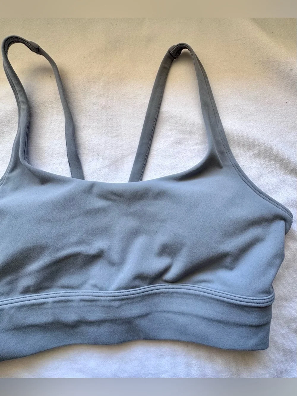 Vuori Light Gray Scoop Sports Bra